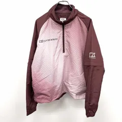 【中古】[印象A] CUTTER＆BUCK カッターアンドバック プルオーバー / ジャケット レディース M ピンク×ボルドー×ホワイト ピンク系 ポリ100% ラグランスリーブ 幾何学柄 ロゴ刺繍 裾に調節ゴム 裏地付き 袖脱着可 2WAY（半袖 長袖)のサムネイル