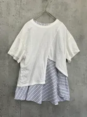 AZUL BY MOUSSY アズールバイマウジー ストライプ タンク レイヤードカット トップス カットソー sizeM/柄WHT ■◆ レディース