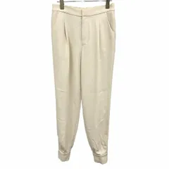 古着 emmi atelier テーパード パンツ ジョーゼット 脛あたりまで裏地付き ウエストゴム 無地 アセテート×ポリ M (1) ベージュ レディース