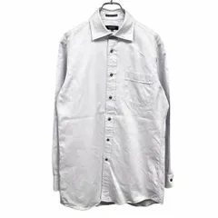 古着 バーバリー ブラックレーベル シャツ セミワイドカラー 胸ポケット 長袖 綿100% 38 ライトネイビー 紺×赤×グレー×黒×白 メンズ