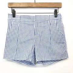 古着 ロデオクラウンズ RODEO CROWNS ショートパンツ ショーツ ストレッチ シェパードチェック 1タック 綿×ポリウレタン S ブルー レディース