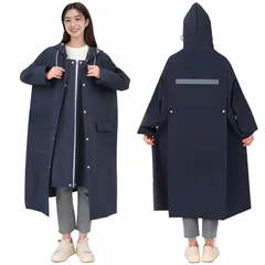 【新品】 [Xrkuu] レインコート レインポンチョ メンズ レディース バイク用 雨具 リュック対応 ロング丈 ポケット 反射テープ 二重透明レインバイザー付き 防風防水 軽量 EVA撥水加工 自転車用 アウトドア 通勤 通学 梅雨対策 台風 豪雨対応