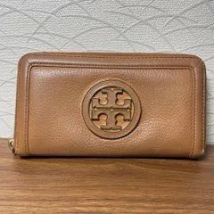【極美品】TORY BURCH 長財布 ラウンドファスナー キャメル デカロゴ