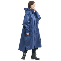 【新品】 [アメトハレ] レインポンチョ 自転車 ポンチョ レインコート リュック対応 通勤通学 収納袋付 防水 防寒 カッパ 雨衣 雨合羽 rain coat 男女兼用 軽量 メンズ レディース AH-100 (デニム, L)