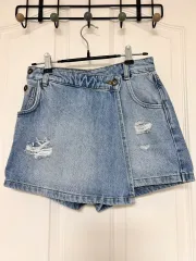 ZARA アシンメトリー デニム スカート パンツ