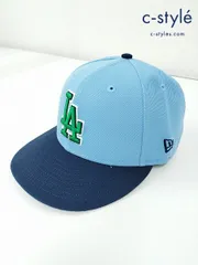 J851 [人気] NEW ERA ニューエラ キャップ 7・1/4 57.7cm ブルー系 LA 50周年記念 サイド刺繍 ベースボール | ★