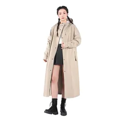 【新品】 [Outysky] レインコート 自転車 レディース 防水 リュック対応 通学 通勤 軽量 快適 通気性 防風 梅雨対策 長款 男女兼用 雨具 マント型 自転車用 雨衣 ライトカーキ M