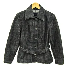 バーバリーロンドン デニムジャケット アウター ベルト付き レディース 38サイズ ブラック BURBERRY LONDON 【中古】のサムネイル