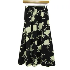 ブージュルード ロングスカート 花柄 ボトムス レディース FREEサイズ ブラック×ベージュ Boujeloud 【中古】