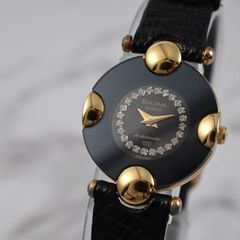 美品　稼動品　RADO ラドー クポール ブラック ゴールド　クォーツ ラドー RADO クーポール 腕時計 レディース ブラック ゴールド