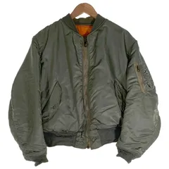 70's ALPHA INDUSTRIES アルファインダストリーズ MA-1 フライトジャケット オリーブ Size Lのサムネイル