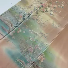 付け下げ 正絹 金彩 友禅 美しい花草 暈し染め 袷 着物 MK-6049