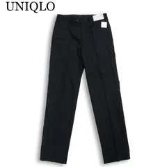 【新品 未使用】 UNIQLO ユニクロ 春夏★ ドライ ノータック スラックス パンツ Sz.73cm メンズ 黒