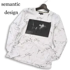 semantic design セマンティック デザイン 通年 フォトプリント★ 長袖 総柄 カットソー ロンTシャツ Sz.L メンズ