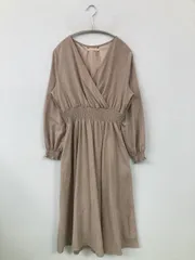 Ray Cassin レイカズン ワンピース F ベージュ 無地 長袖 ミモレ・半端丈 フレア