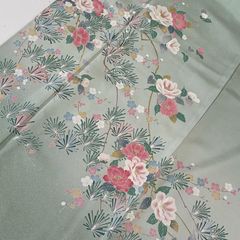 D757 訪問着 手描き花模様 正絹 単衣 極美品 - メルカリ