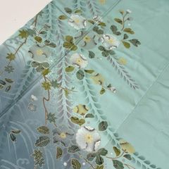 グリーン 花柄刺繍 訪問着 未使用 - メルカリ