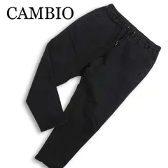 CAMBIO カンビオ 通年★ ストレッチ テーパード イージー パンツ Sz.M メンズ 黒のサムネイル