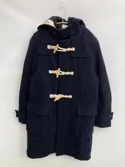 D'sh ダッフルコート M ネイビー ウール・ニット ナイロン コットン 無地 ミドル丈 フードあり