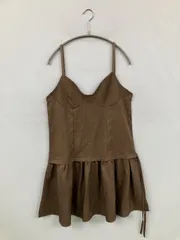 nugu ヌグ ワンピース free ブラウン 無地 袖なし ショート・ミニ丈 フレア