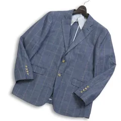 RECOSS UOMO レコスウオモ 春夏 ウール 麻 リネン混★ チェック テーラード ジャケット ブレザー Sz.96AB5 メンズ