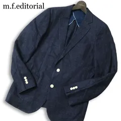 m.f.editorial タカキュー 春夏 伊製生地 ANGELICO 麻 リネン100％★ テーラード ジャケット ブレザー Sz.L メンズ ネイビーのサムネイル