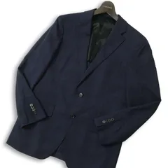 SUITIST タカキュー 春夏 背抜き SUPER140'S ウール シルク混★ チェック テーラード ジャケット Sz.M メンズ ネイビー