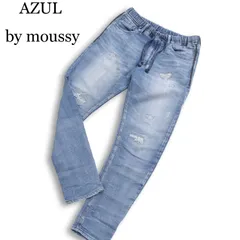 AZUL by moussy アズール マウジー ダメージ加工★ ストレッチ スウェット ドビー デニム パンツ ジーンズ Sz.XS メンズ