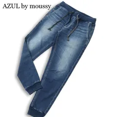 AZUL by moussy アズール マウジー USED加工★ ストレッチ スキニー ジョガー イージー デニム パンツ ジーンズ Sz.L メンズ