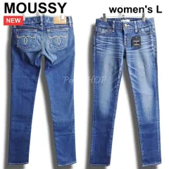 新品　moussy　マウジー　Rebirth SKINNY　W27（約76cm　レディースW30相当）　スキニー デニムパンツ　ストレッチ　イエローステッチ　インディゴ　日本製　ジーンズ　未使用
