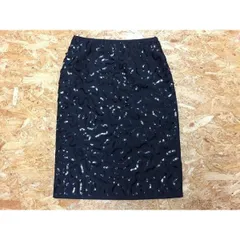 【中古】[印象B] TALBOTS タルボット レディース 0 黒 ナイロン (裏地：ポリ100%) コクーンスカート ビーズ スパンコール サイドファスナー 裏地有 ひざ丈のサムネイル