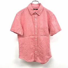 【中古】[印象AB] SHIPS シップス ボタンシャツ メンズ S ピンク系 麻×綿 リネン系 無地 レギュラーカラー 半袖 ショートスリーブ 胸ポケットのサムネイル