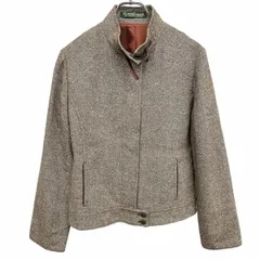 【中古】[印象AB] NEWYORKER ニューヨーカー ジャケット レディース M (9AR) ヘザーブラウン 茶系 (ネップ：赤×黄×青×茶) 毛など 袖口ジップ ハイネック チンストラップ フライフロント 内ポケット無し 少し薄手 総裏地 フルジップのサムネイル