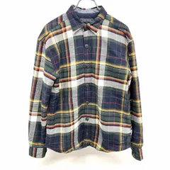 古着 TOMMY HILFIGER ネルシャツ ソフトネル 薄手の中綿入り チェック 長袖 綿100%(袖裏地：ポリ100%) S 緑×紺×オレンジ×赤×白系 メンズ