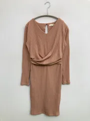 ROYAL PARTY ロイヤルパーティー ワンピース F ピンク 無地 長袖 ショート・ミニ丈 タイト