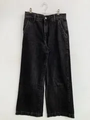 GAP ギャップ デニムパンツ 26 ブラック フルレングス 無地 ワイド・ルーズ ストレート レギュラー