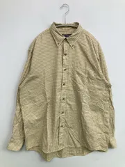 CHAPS RALPH LAUREN チャップスラルフローレン シャツ/ブラウス L ベージュ コットン チェック柄 ワンポイント ブランドロゴ 長袖 ボタンダウン