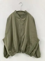 Lutique ルティーク ブルゾン L カーキ 無地 ショート丈 フードなし ジップアップ