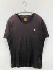 Polo Ralph Lauren ポロラルフローレン Tシャツ/カットソー S ブラック 無地 ワンポイント ブランドロゴ 半袖 ミドル丈 Vネック