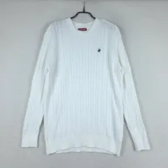 ビバリーヒルズ ポロクラブ メンズ 白 ケーブル ニット (100)