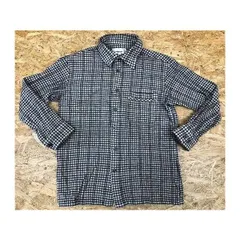 古着 WEATHERCOCK ウェザーコック L レディース(メンズ？) ネルシャツ 若干厚手 チェック ロゴ 長袖 カシミヤ入り グレー×黒×ブラウンなど