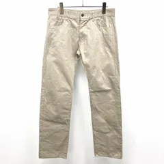 【中古】[印象AB] HAMNETT ハムネット チノパンツ / ボトムス メンズ L ダークベージュ系 綿100% 裾にチェック柄裏地 ストレート ジップフライ ロングのサムネイル