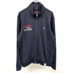 【中古】[印象AB] Munsingwear|WWF マンシングウェア|世界自然保護基金 スウェットブルゾン / ジャケット メンズ L 紺 綿×ポリエステル×ポリウレタン ミニ裏毛 ハイネック 両面刺繍 ジップアップ 長袖のサムネイル