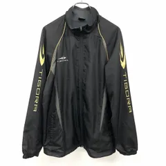 【中古】[印象AB] TIGORA ティゴラ ジャケット / ブルゾン メンズ M 黒 ポリ100% ハイネック 薄手 ジップアップ 微起毛裏地 ロゴプリント 刺繍 裾に調節ゴム ラグラン 長袖のサムネイル