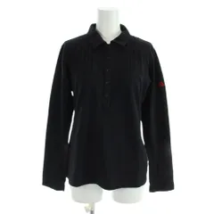 アディダス adidas 長袖 ポロシャツ L 黒 ブラック プリーツ装飾 /AB ■OS