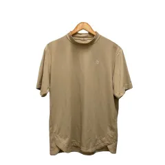 マンシングウェア MUNSINGWEAR スポーツウェア 半袖 モックネック ストレッチ ロゴ L ベージュのサムネイル