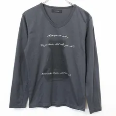 古着 RAGEBLUE レイジブルー - メンズ(レディース？) Tシャツ カットソー プリント 英字 フォト Vネック 長袖 - ネイビーグレー系