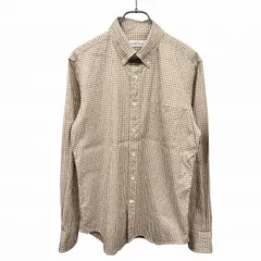 【中古】[印象A] UNITED ARROWS Green Label Relaxing グリーンレーベルリラクシング ボタンダウンシャツ レディース S 茶 綿×ポリ 胸ポケット付き 若干クレープ感のある生地 チェック 長袖のサムネイル