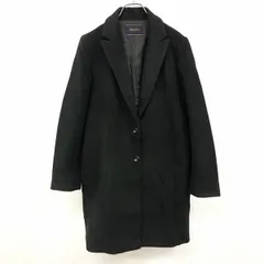 【中古】[印象B] Loungedress ラウンジドレス チェスターコート レディース F ブラック 黒 ポリ×レーヨン 若干薄手 1つボタン留め 裏地付き 無地 長袖のサムネイル
