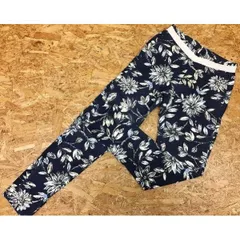【中古】[印象BC] WHO'S WHO gallery フーズフーギャラリー レディース M 紺系 パンツ テーパード 花柄 フラワー ウエストゴム ポケットはヒップのみ ロングのサムネイル